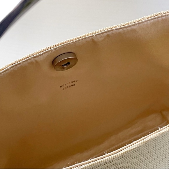 Gucci ivory white nylon vintage metal handle shoulder bag 90s - Picture 11 of 12